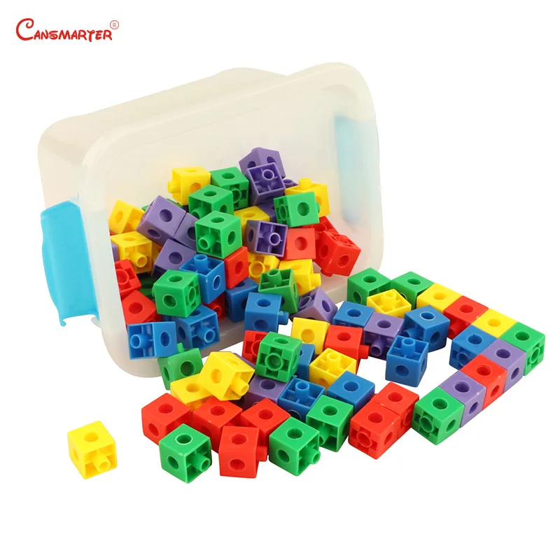 Montessori Educational Math Toys Cube Link Block With Box Plastic for Kindergarten Student Teaching Learning Materials Kids Toys