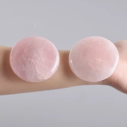 Big Hot Massage Stone Natural Chakra Palm stone Healing SPA Reiki Crystal Rose Quartz Beauty Health Care Energy Stone 60mm