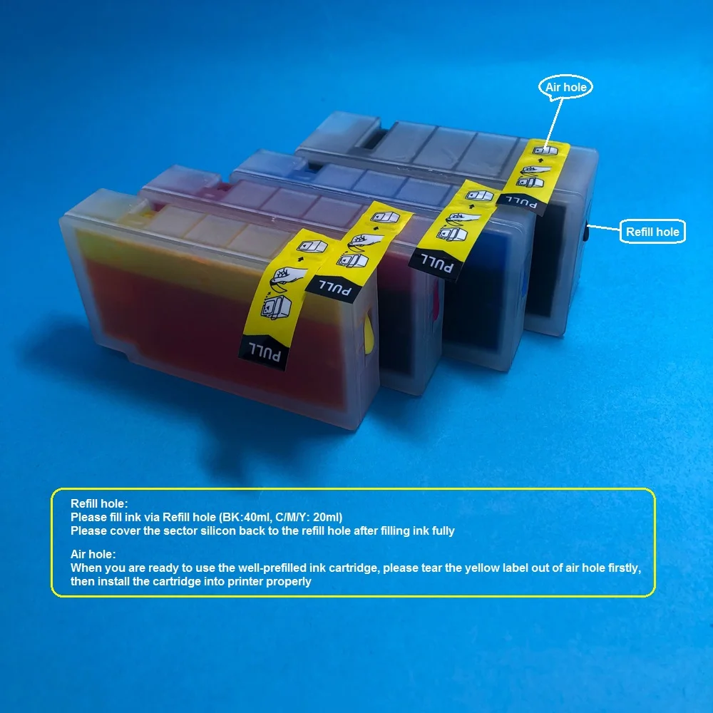 4Pcs Full Dye Ink Refillable Ink Cartridge for PGI-1600 PGI-1600XL for Canon MAXIFY MB2060 MB2160 MB2360 MB2760