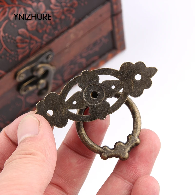 10PCS Antique Furniture Handles Vintage Cabinet Knobs and Handles Kitchen Cupboard Dresser Door Drawer Ring Pull Handles