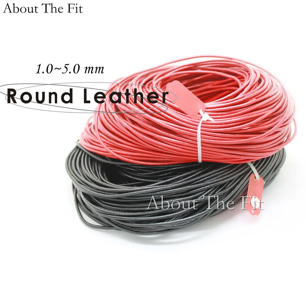 About the Fit Genuine Cow Leather Cords 1.5mm 100M Jewelry Making Handcrafting Necklace Bracelet Beading Ropes Clothing Tag Line