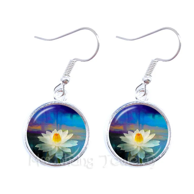 Om Ohm Aum Namaste Yoga Symbol Earrings Charming Bright Colorful Om Logo Drop Earrings Pretty Indian Style Women Jewelry Gift
