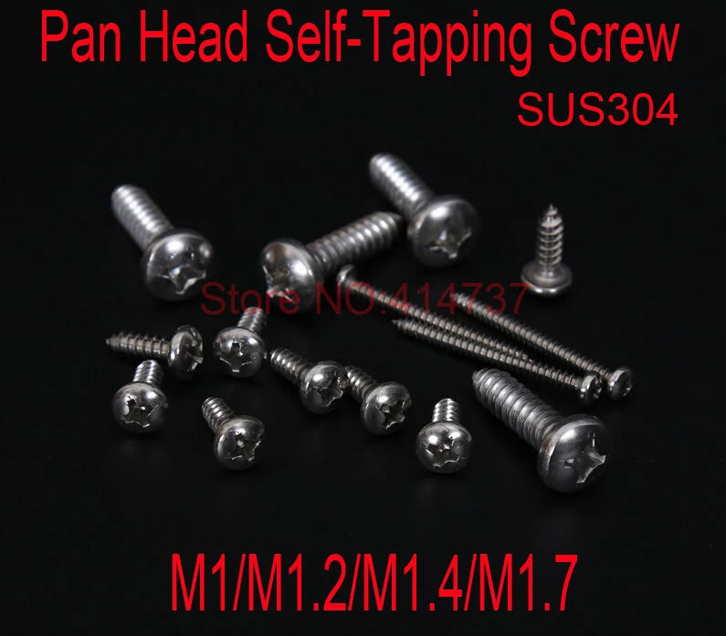 DIN7981 M1/M1.2/M1.4/M1.7 Stainless Steel A2 Phillips Cross recessed Pan Head Self-Tapping Screw