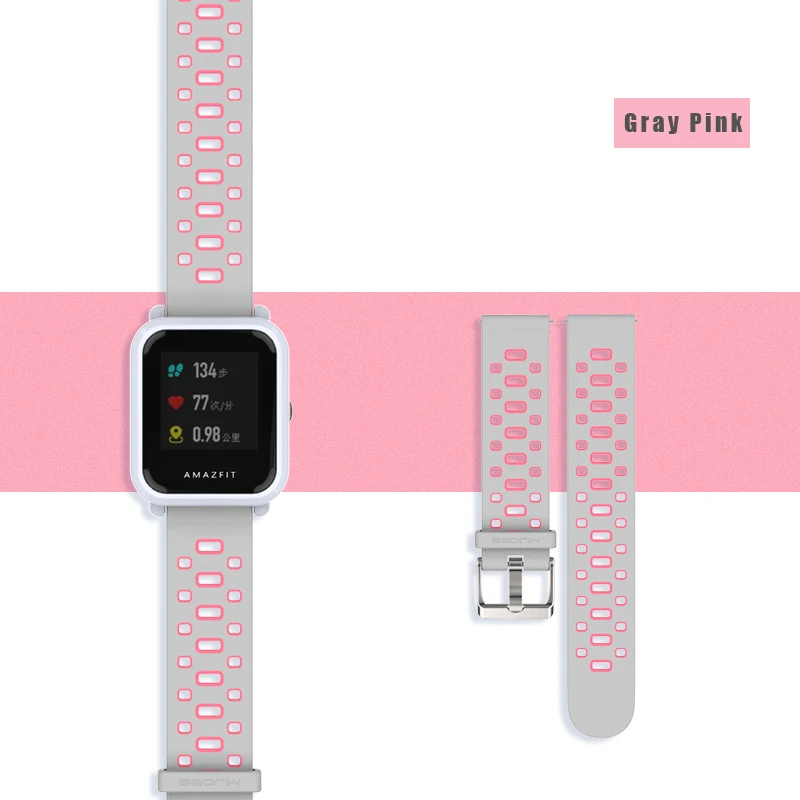 Amazfit GTS 용 20mm 스포츠 시계 밴드 Xiaomi Huami Amazfit Bip BIT Lite 팔찌 액세서리 용 실리콘 손목 스트랩