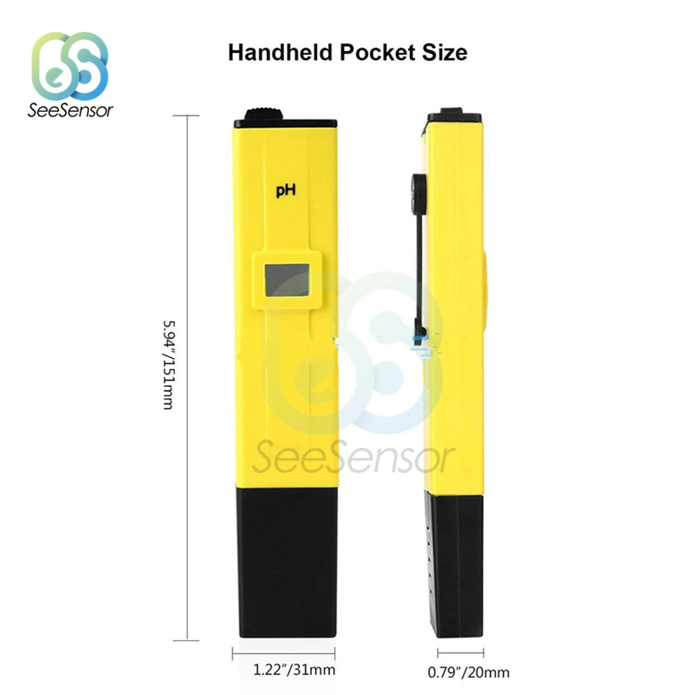 PH 0.1-14.00 penna Tester digitale portatile PH Meter per acquario piscina qualità dell'acqua Lab PH Monitor con ATC