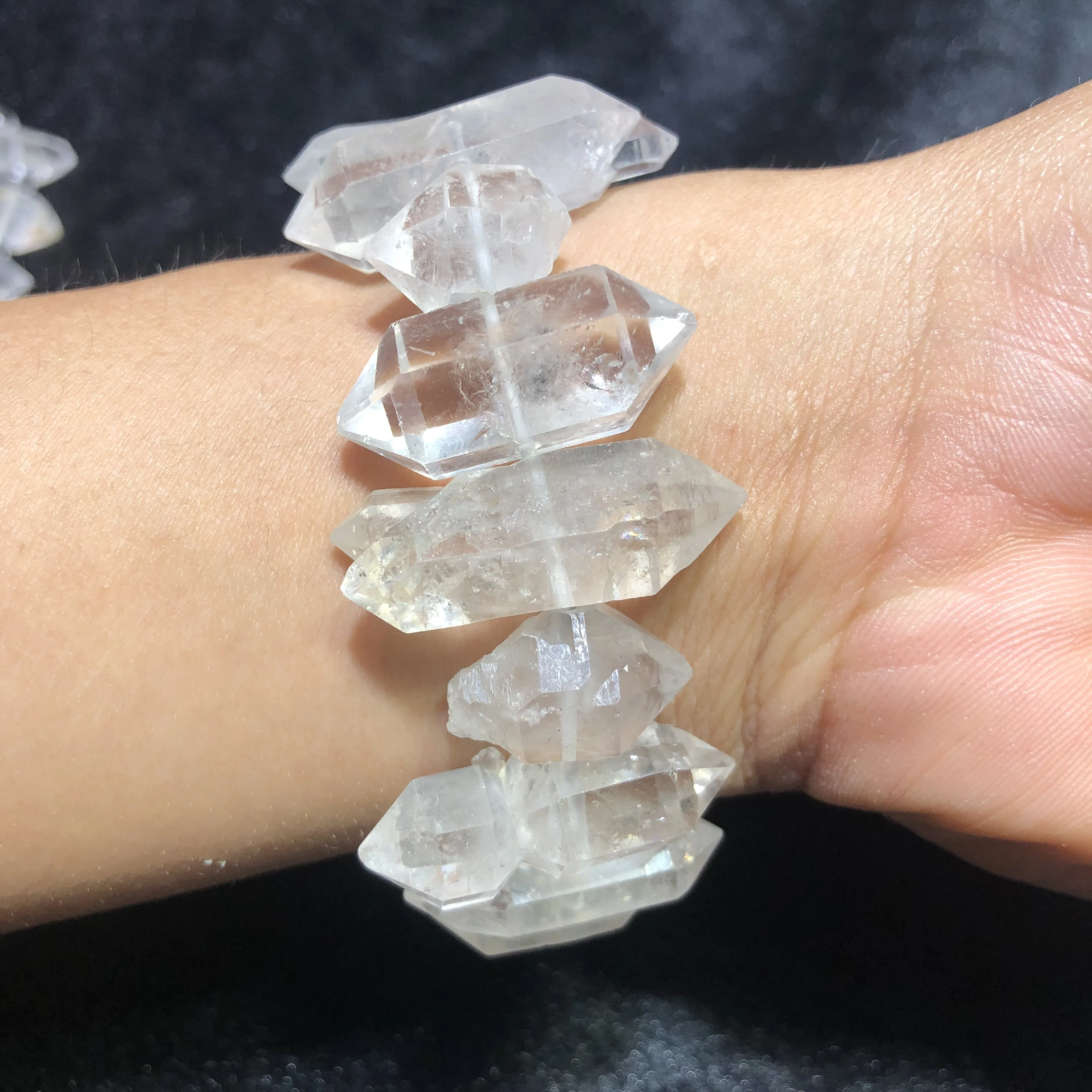 Natural rocks and minerals herkimer diamond bracelet raw quartz crystal bracelet healing