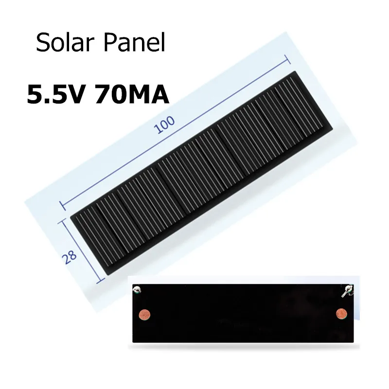 Mini Mono Solar Panel 5V 70MA for DIY Toy/Solar Lawn Light Sensor Lights/ Solar Flashlight  5.5V