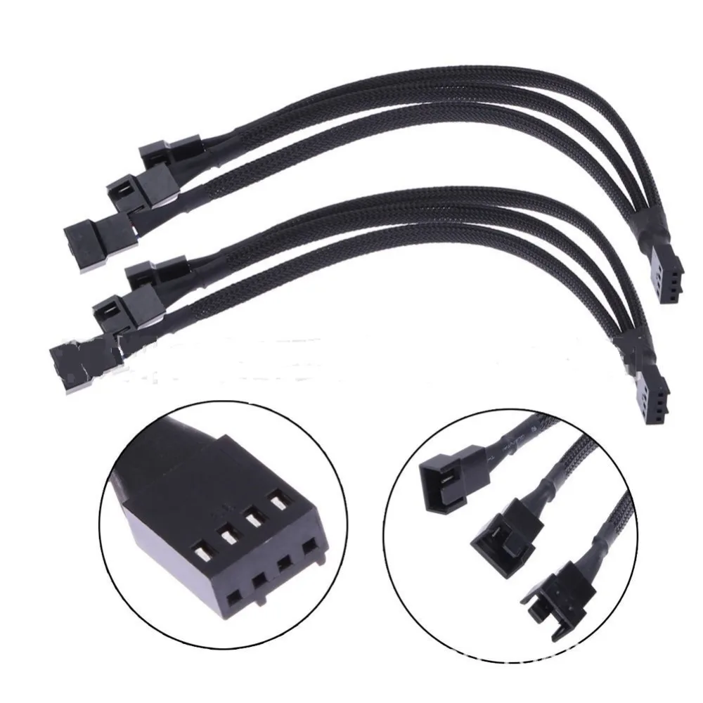 Motherboard Four Needles One Turn Three Extension Line 4Pin 1 To 3 Cable Fan Pwm Temperature Control Cord