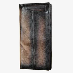 Fashion Original Male Genuine leather Large Capacity Designer Checkbook Organizer Travel Card Case Wallet Purse For Men 1019-c