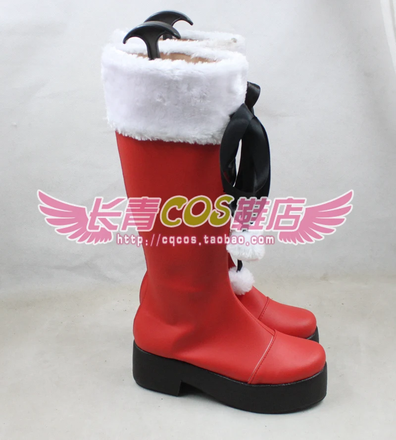 Chaussures de Cosplay Date A Live Tokisaki Kurumi, bottes rouges Version Halloween C006