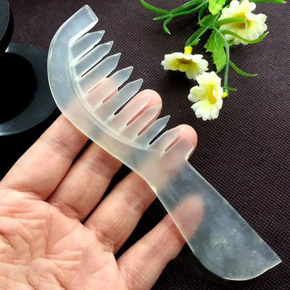 1Pc Traditional Chinese Nature Jade Comb Massage Spa Acupuncture Head Therapy Trigger Point Treatment On Head