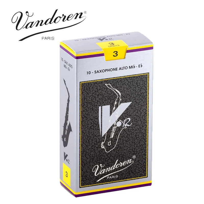 Original France Vandoren V12 Alto Sax Reeds / Saxophone Alto Eb Reeds Strength 2.5#, 3#,3.5# Grey Box of 10 [With Gift]