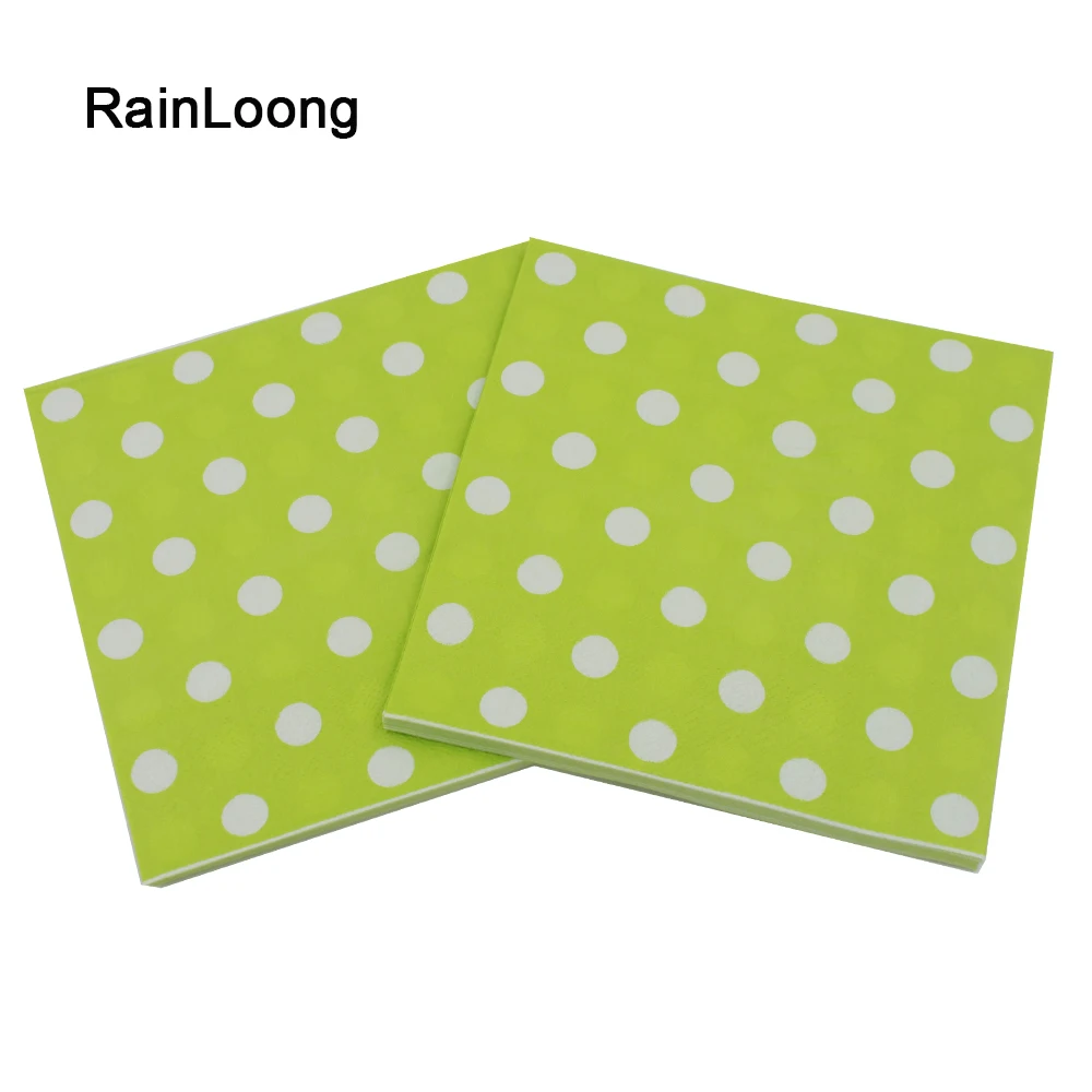 [RainLoong]  Polka Dot Paper Napkin Para Festas & Party Tissue Cartoon Supply Party Decoration Paper 33*33cm 1 pack