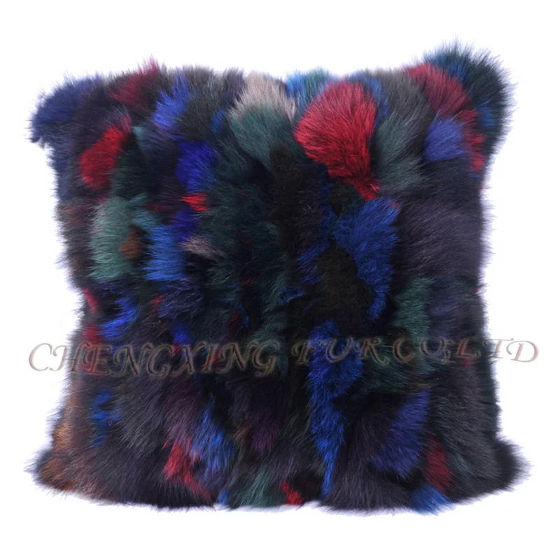 Free Shipping CX-D-107B Cushion Cover Patchwork Fox Fur Sofa Pillow Cover Case