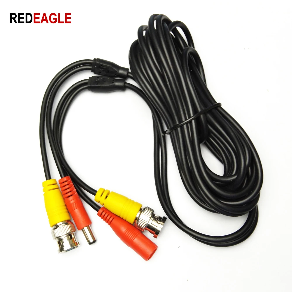 REDEAGLE BNC Cable 5M 10M CCTV Video Output DC Plug Extension for AHD TVI Analog DVR System Kit