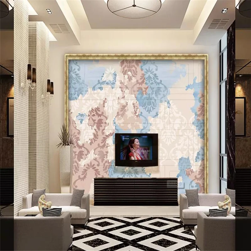 Hand-painted style high-end background wall painting