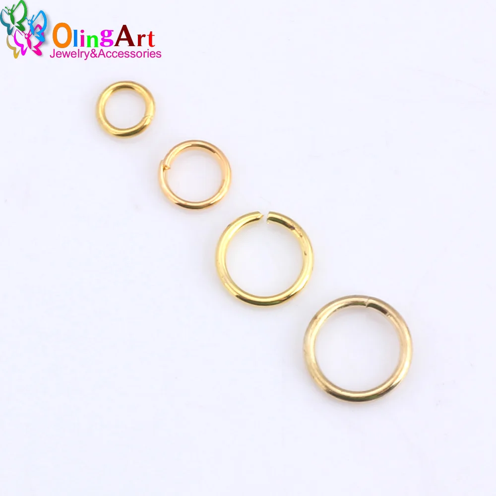 OlingArt Open Jump Ring 4mm/5mm/7mm/8mm link loop Gold DIY Jewelry making Bracelets/Necklaces/Earrings Connector