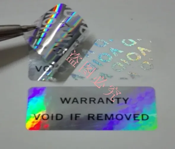 

electronic WARRANTY VOID IF REMOVED hologram disposable label Sticker void Laser anti-counterfeit packaging laser stickers