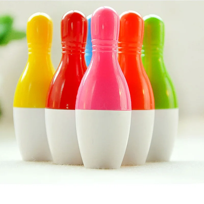 50 Pcs Bowling  Gift Cartoon Pills Retractable Ball Point Pen/ Promotion / Capsule /School Suppliers/Student Children Prize