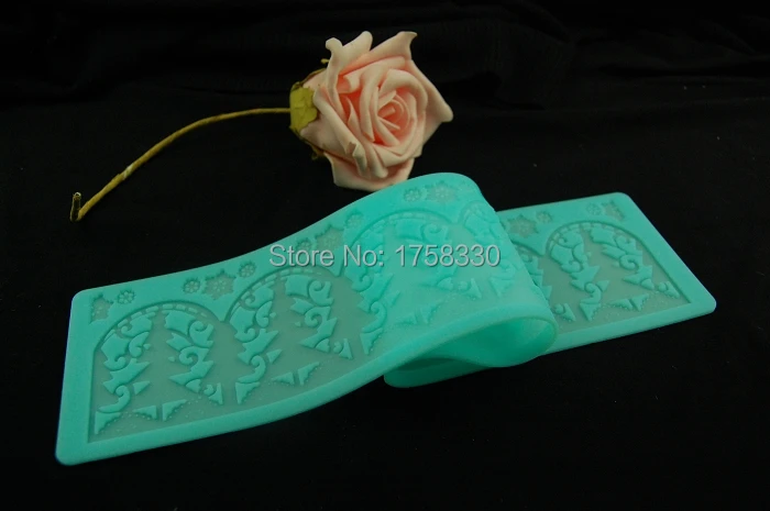 

2015 NEW Free shipping 39*7CM TREE Pattern Silicone Lace Mat Cake Decorating Tool fondant Embossing Mold