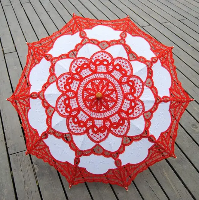 (10 pieces/lot) New 7 colors available Diameter 27 inches Long-straight lace parasols ni468