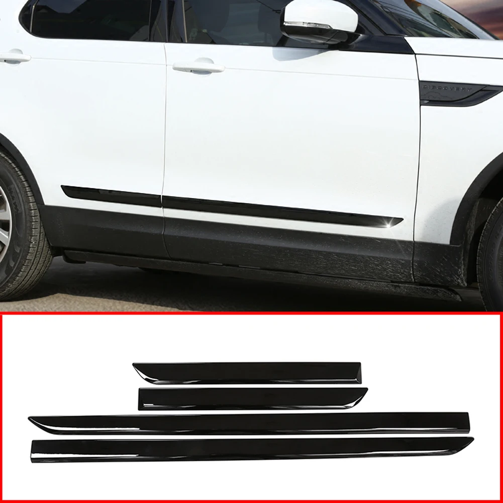 4Pcs ABS Plastic Car Exterior Door Decoration Strip Trim Cover Sequin for Land Rover Discovery 5 L462 LR5 2017 2018 Accessories