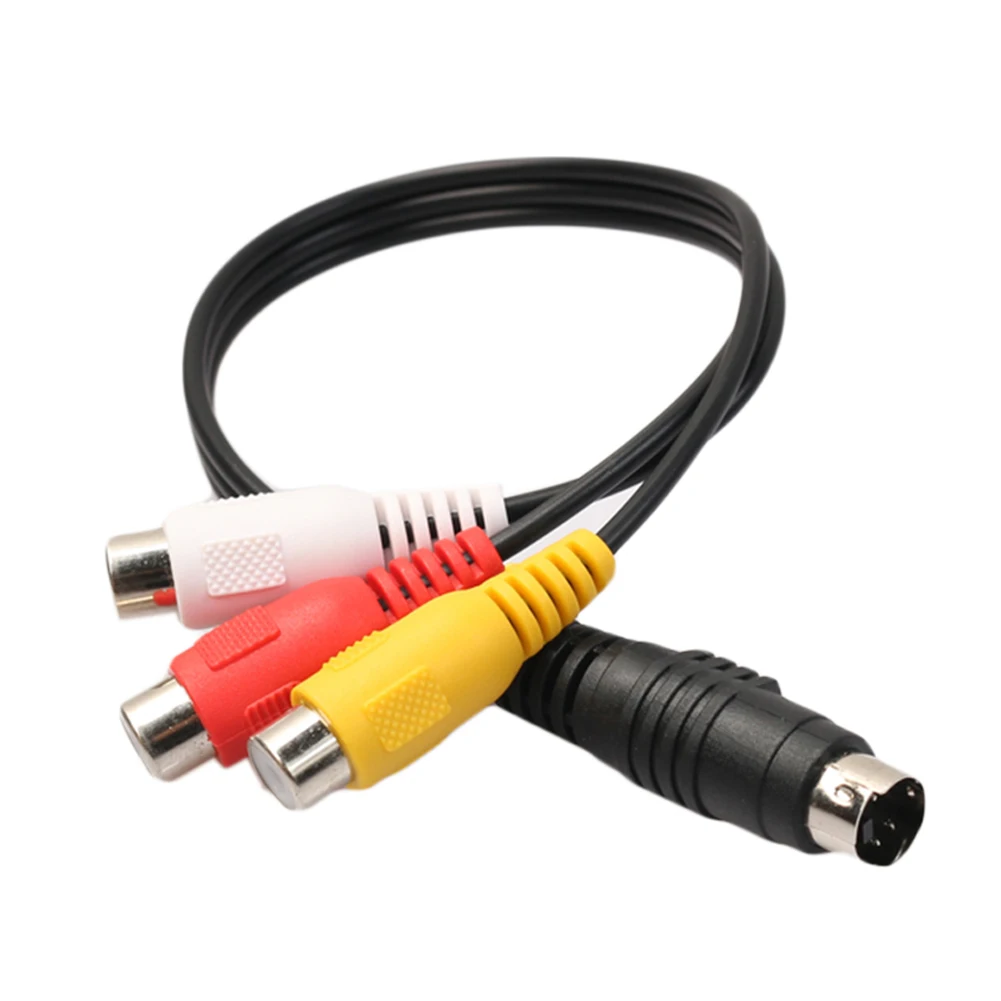 Audio Cable 4 Pin S-Video to 3 RCA Female TV Adapter Cable for Laptop with Female RCA Port and 4 Pin S-Video Port