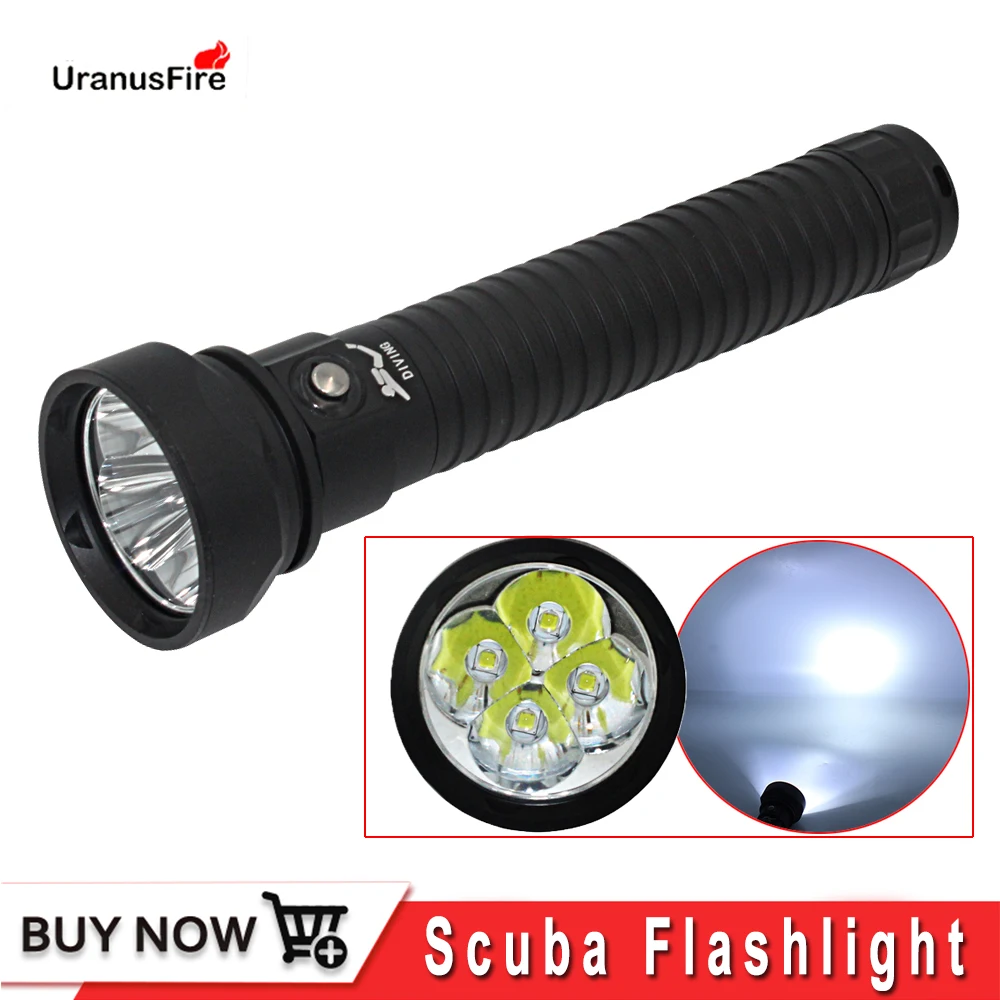 

Uranusfire 40w LED Diving Light Flashlight waterproof torch hard light XM L2 underwater Hard Light lantern scuba Flashlights