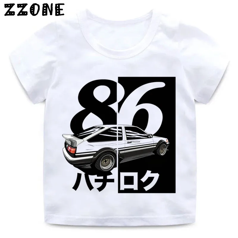 

Boys and Girls Anime AE86 Initial D Drift Print T shirt Kids Cool Car Design Clothes Enfant Summer White T-shirt,HKP2419