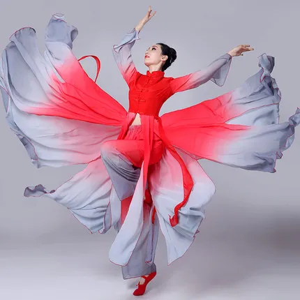 Fresh and elegant Chinese style folk dance costumes new costume Hanfu high quality women's adult classical dance costumes