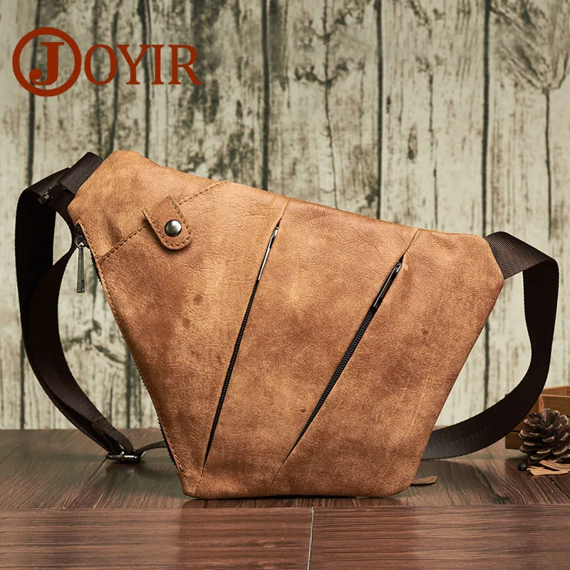 JOYIR Genuine Leather Crossbody Bag Sling Chest Bag For Men Travel Shoulder Bag Men Small Messenger Bag Chest Pack Phone Blosas