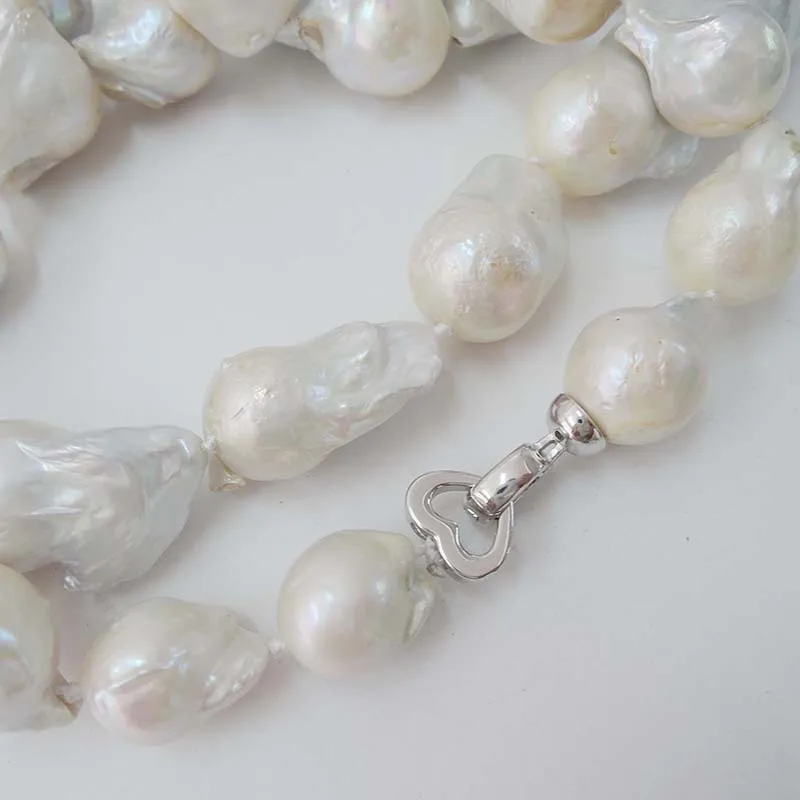 100% NATURE FRESHWATER Baroque PEARL long NECKLACE-big pearls,baroque shape pearl -13 mm-16 mm  length 15-25 mm