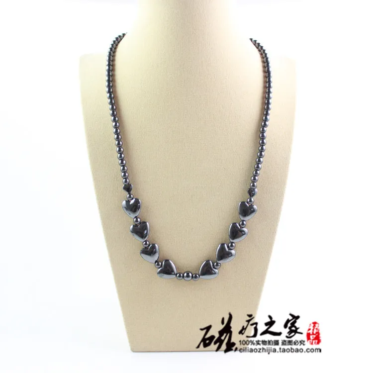 Hematite love heart shape magnetic necklace Beaded Necklace Christmas gift For Women MN1001