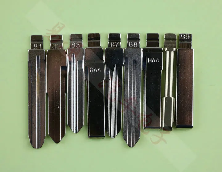 9Pcs/Lot Folding key blade Full Types Car key embryo replacing the key head Remote Key Blade Slot Type B NO 81-100