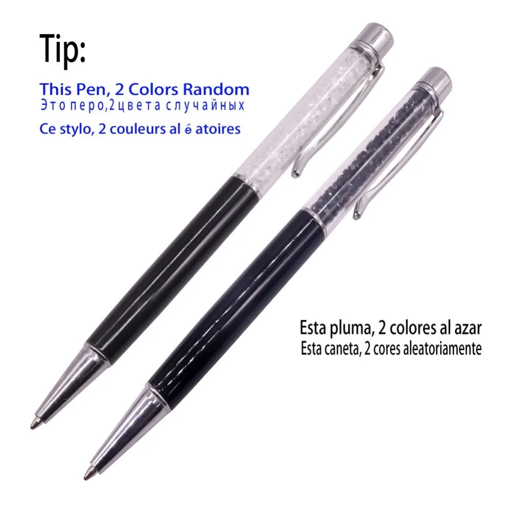 10 Stuks Creatieve Kristallen Pen Diamant Balpen Briefpapier Balpen Stylus Stylus 0.7Mm Blauwe Navulling