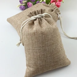 Sachets de Bonbons en Toile de Jute Naturelle Vintage, Poudres de Faveur de ixde Mariage, Fournitures d'Anniversaire, 50 Pièces