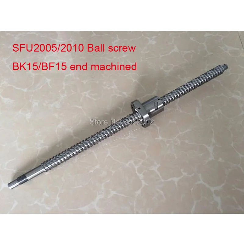 SFU2005 / 2010 650 700 750  800 850 900 1000 1050 mm ballscrew BK15/BF15 end machined for CNC parts