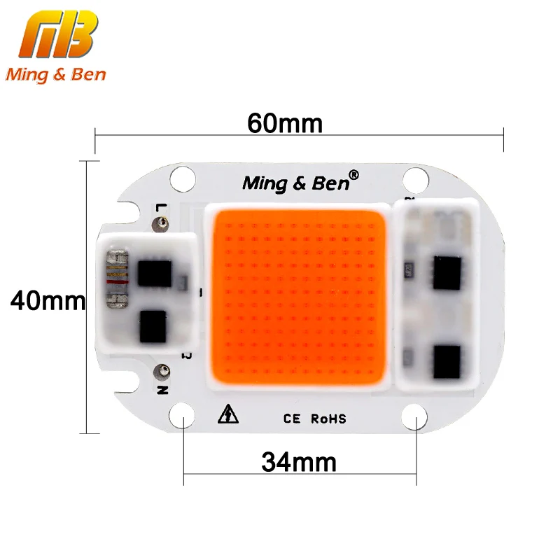 MINGBEN LED Grow Plant Light Chip Full Spectrum 220V 110V 20W 30W 50W for Indoor Plant Seedling Grow and Flower Growth Lighting