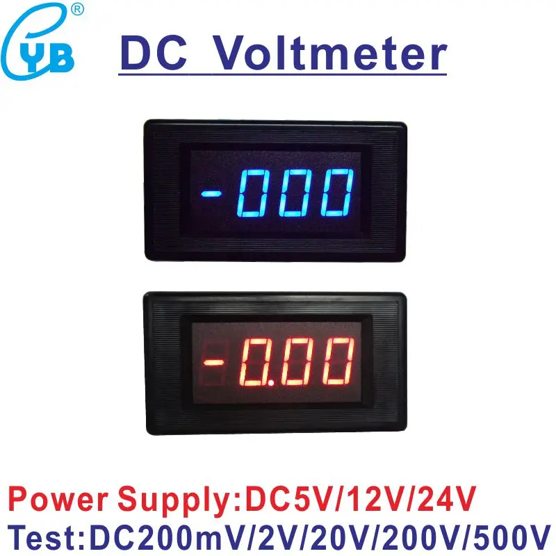 YB5135A 3 and 1/2 LED Digital DC Voltmeter DC 200mV/2V/20V/200V/500V Monitor Voltage Meter Tester Volt Panel Meter Voltmetre 3.5