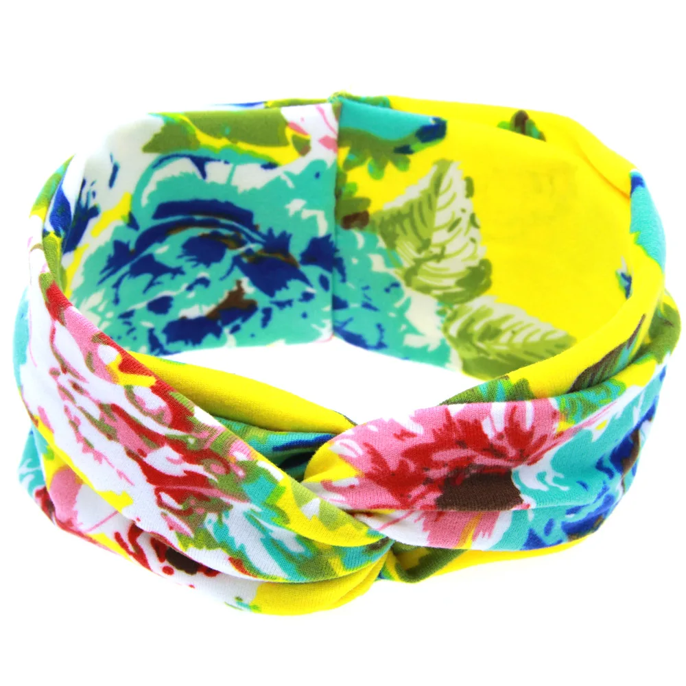 2018 New Kids Cross Headband Girls elastic Headwrap turban Top peony flower Headband Girls Hair accessories