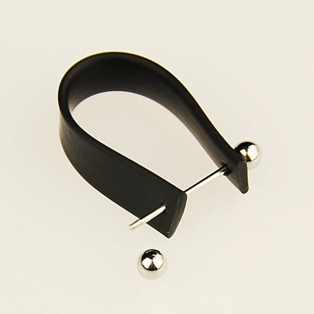 2018 new arrivals 50pcs Handsome and circle Rubber Cord Ring Components, with Brass Findings, Black, 10x19~28mm