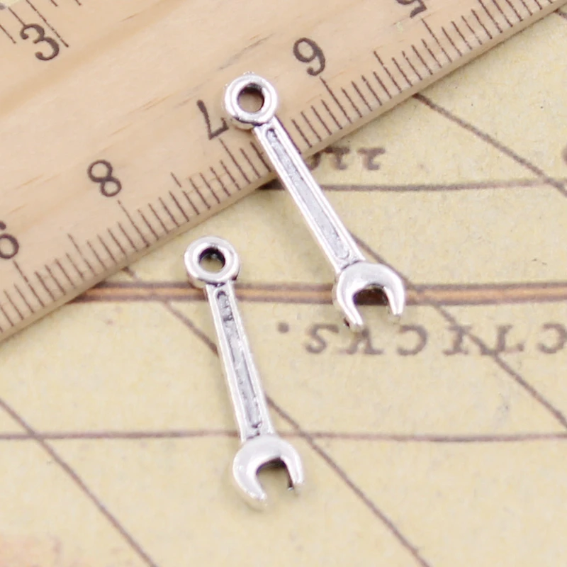 30pcs Charms Wrench Tool 24x5mm Tibetan Silver Color Pendants Antique Jewelry Making DIY Handmade Craft