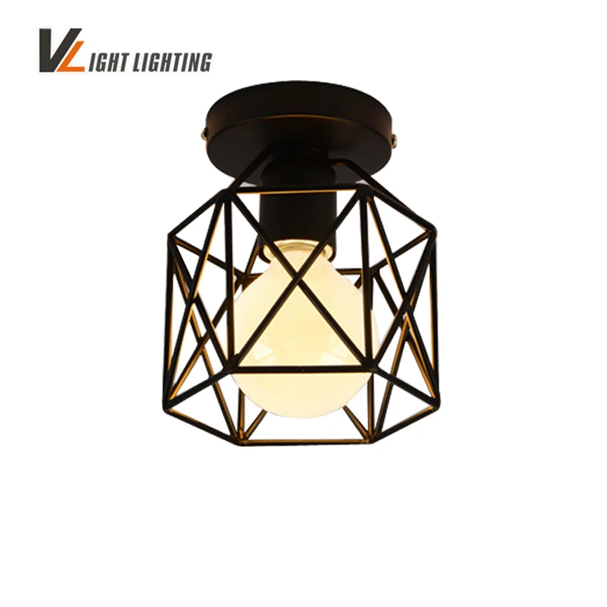 

Free shipping Vintage Iron Matte Painting ceiling Lamp Foyer Dining Room Bar Loft ceiling Light 110-240V home lighting