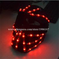 Colorful RGB LED Luminous Growing Flashing Helmet  Halloween Christmas Headwear Mask Hat For Dancing Bar DJ Club Party Show