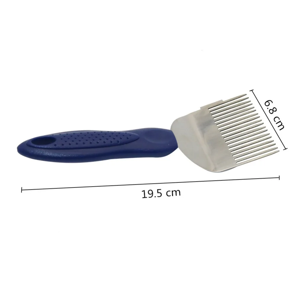 1 Pcs Beekeeping 18-Pin Straight Needles Uncapping Forks Blue handle Stainless Steel Bee Honey Sparse Rake Shovel Bee Tools