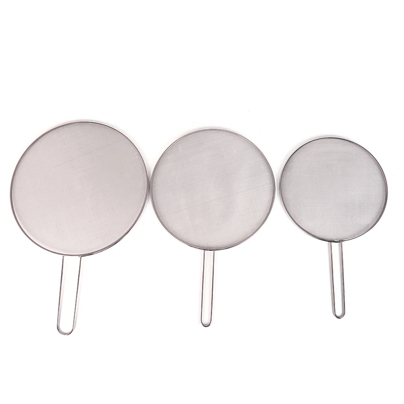 1PC Set Stainless Steel Splatter Screen Handle Anti Grease Splash Scald Proof Frying Pan Cover Cooking Tools