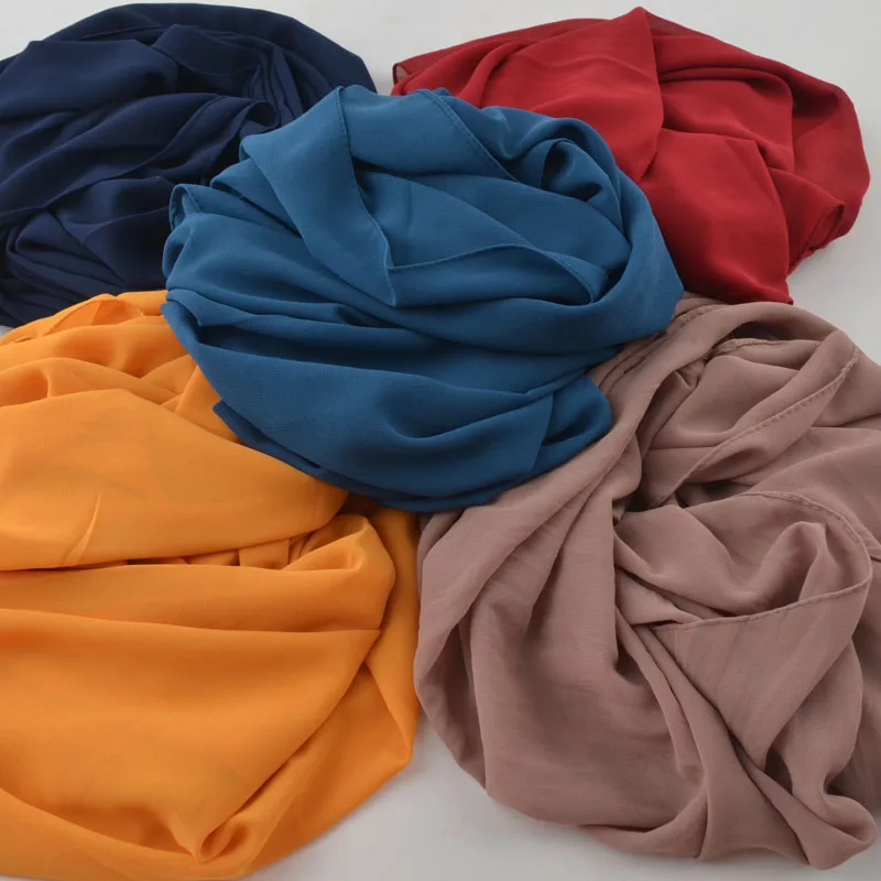 

High Quality Plain Bubble Chiffon Square Scarf,Popular Muslim Hijab,Shawls Wrap,HeadWear Square Hijab 115cmx115cm Cape Women