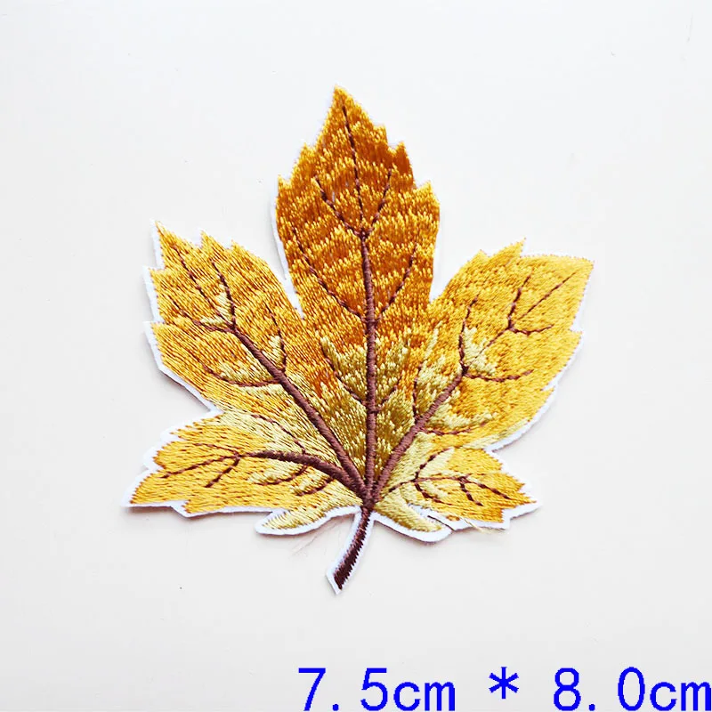 12 Kinds Maple Leaf Embroidery Iron On Patch For Clothing Sewing Badge Leaves Applique Dresses Shoes Bag Decoration DIY Apparel