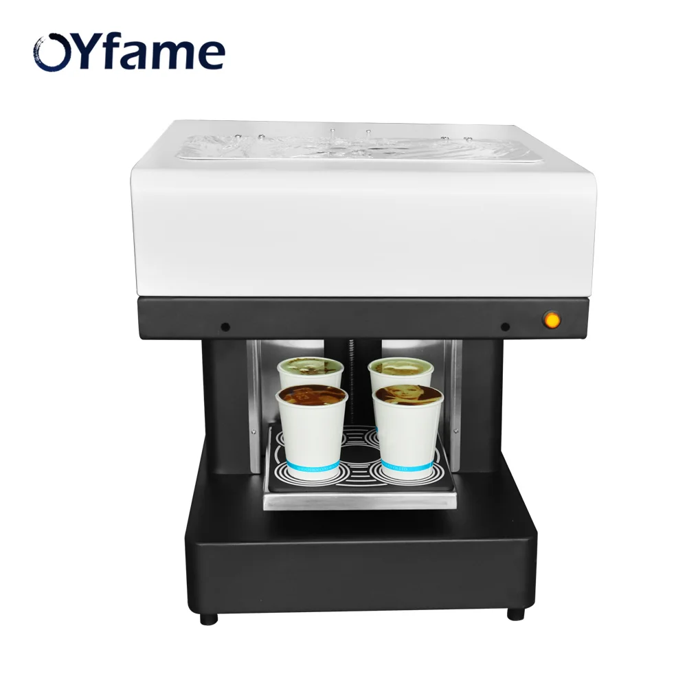 OYfame Coffee Printer Automatic 4 cup Art Coffee Printer Latte Printing Machine For Cake Chocolate Dessert Biscuits Milk Tea