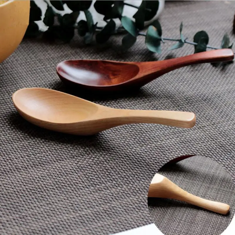 14.5*4CM Kitchen Cooking Wooden Wood Soup Spoon Healthy Wood Spoon Rice Spoon Children Tableware F20173902